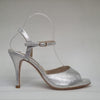 Talla '5.5' Tacon '8.5cm' Modelo 'Open' Piel Plateada