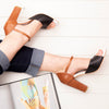 Talla '4.5' Tacon 'Block' Modelo 'Lovely single' Piel Marron y negro
