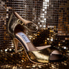 Talla '6.5' Tacon '8.5cm' Modelo 'Basic' Piel Dorado con negro