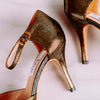 Talla '6.5' Tacon '8.5cm' Modelo 'Basic' Piel Dorado con negro