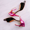 Talla '7' Tacon '7cm' Modelo 'Basic' Piel Fucsia y negro ante