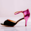 Talla '7' Tacon '7cm' Modelo 'Basic' Piel Fucsia y negro ante