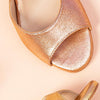 Talla '6.5' Tacón '8.5cm' Modelo 'Open double' Piel Oro rosa