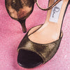 Talla '6.5' Tacon '8.5cm' Modelo 'Basic' Piel Dorado con negro